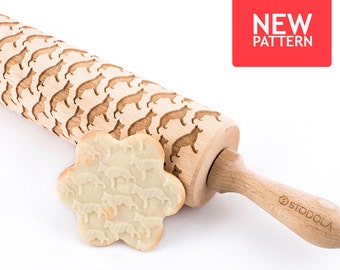 German shepherd - Embossed, engraved rolling pin for cookies