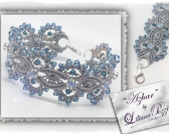Tutorial fotografico in PDF per realizzare il bracciale "Azhar" in macrame