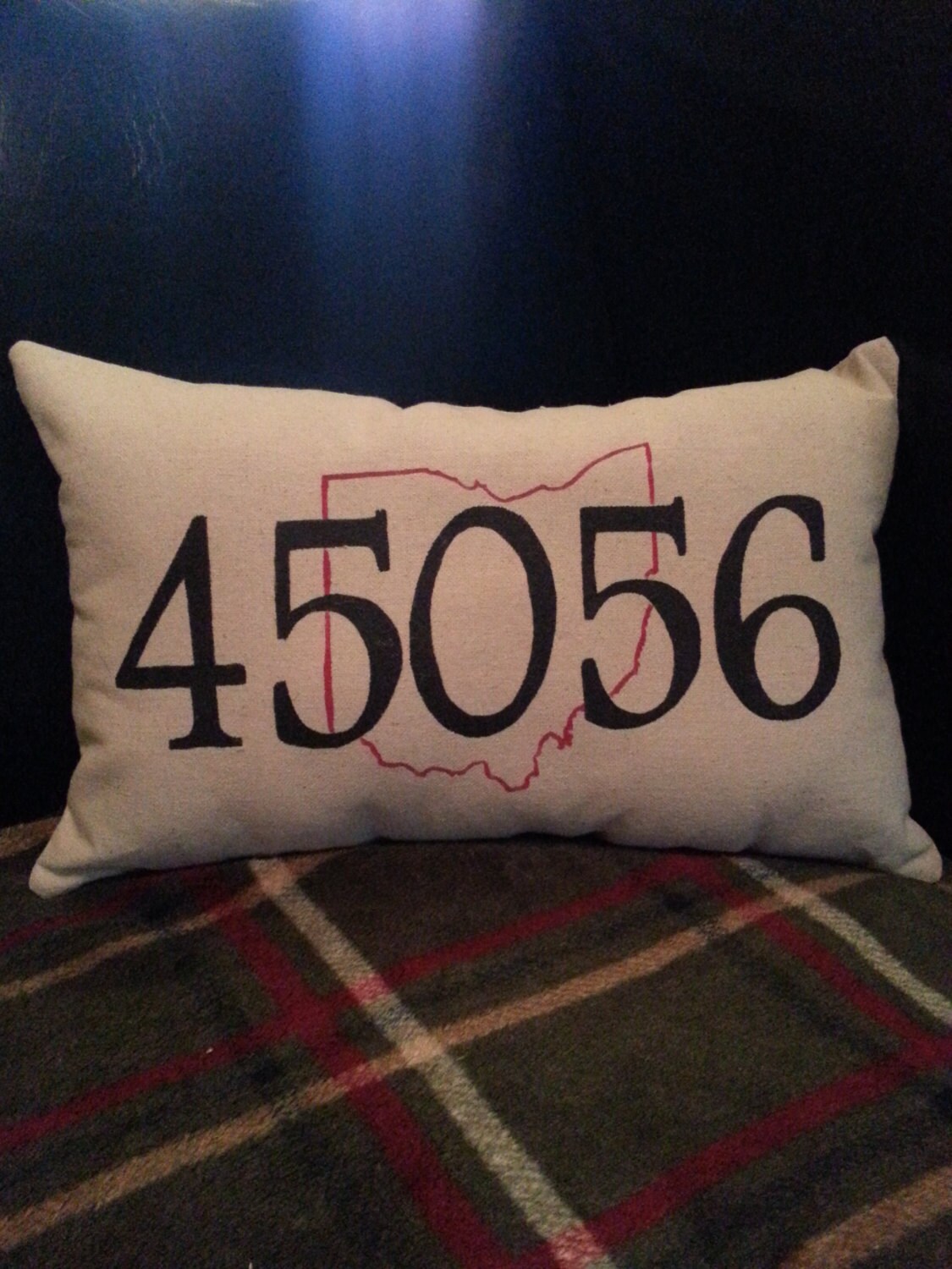 Custom State and Zip Code pillow great gift for by BAZZcreations