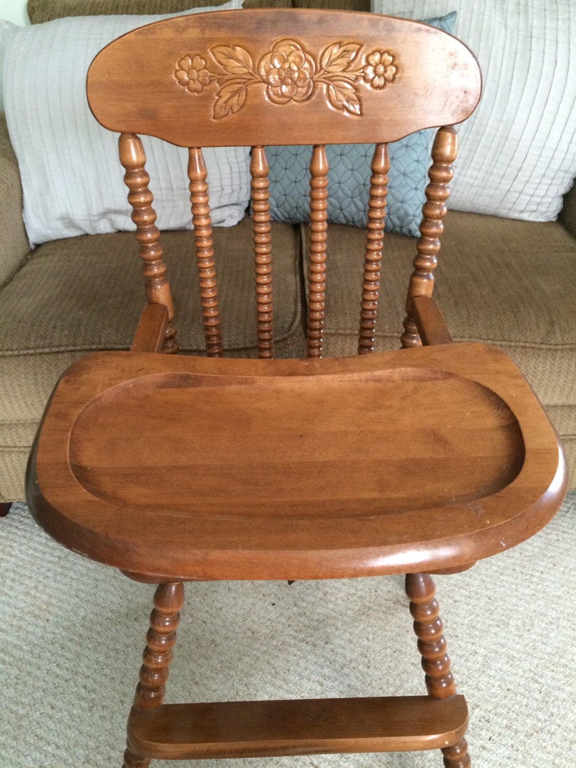 Vintage Wooden High Chair Jenny Lind Antique by TheKristKorner