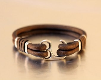 mens leather bracelet, mens leather jewelry