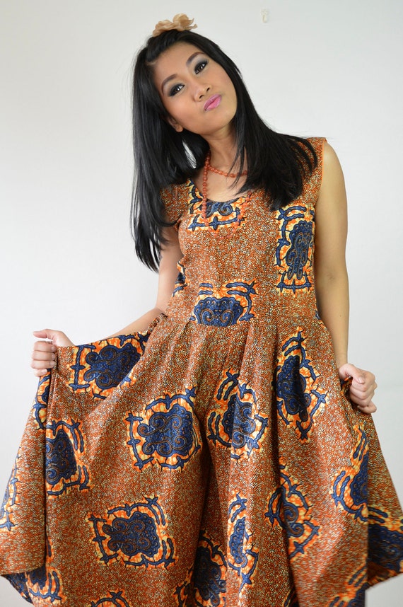 Vintage African prints jumpsuit dress