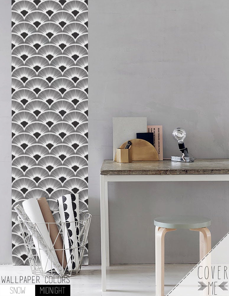 Scallop Pattern Wallpaper / Simple Removable Wallpaper