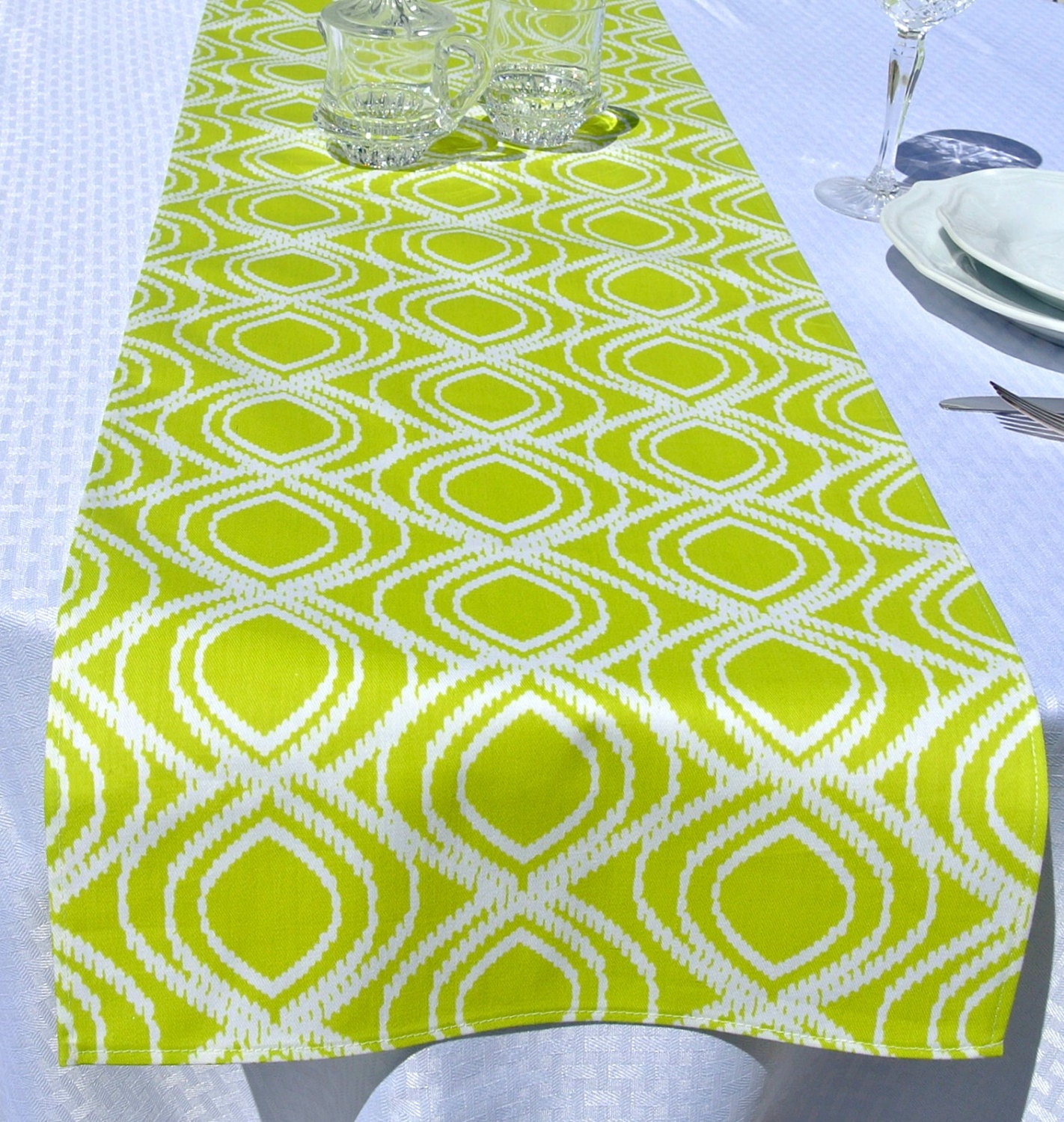 Spring Summer Bright Lime Green Table Runner 40 by Ten12Madison