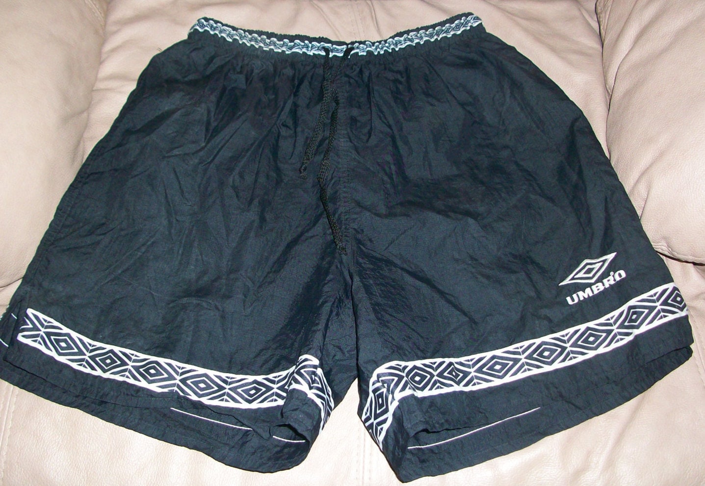 black umbro football shorts