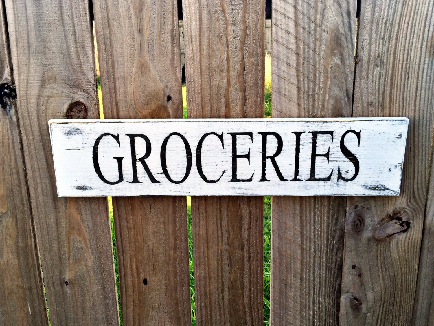 Groceries Wood Kitchen Sign Wood Rustic Sign by TheWoodGrainHome