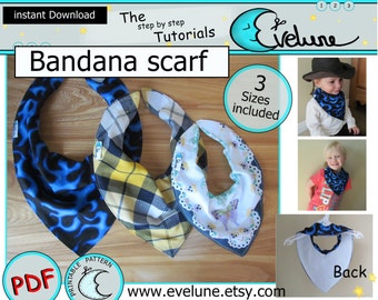 Bandana scarf / bib sewing pattern / cowboy scarf / costume / Baby / Toddler / toy / PDF/ tutorial / DIY