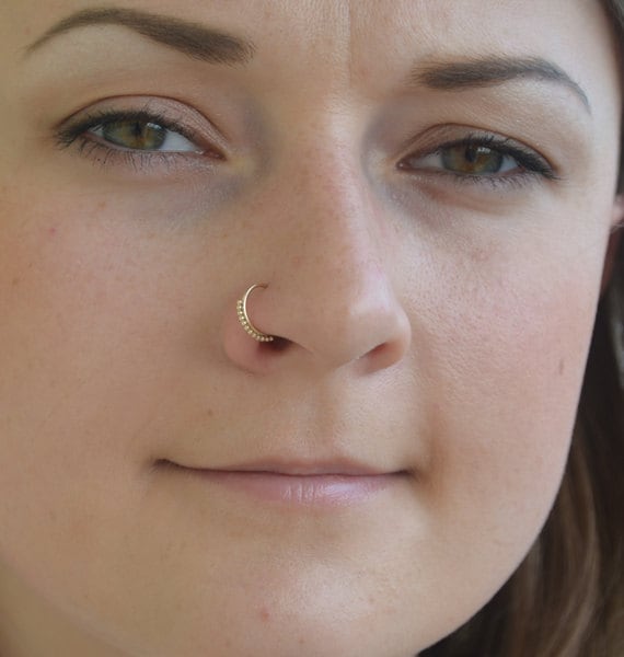 Small Nose Ring 20g Gold nose piercing Tragus piercing