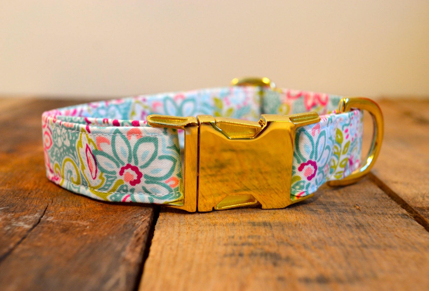 Dog Collar-Small Medium Large-Gold Metal by BONEafideCollars