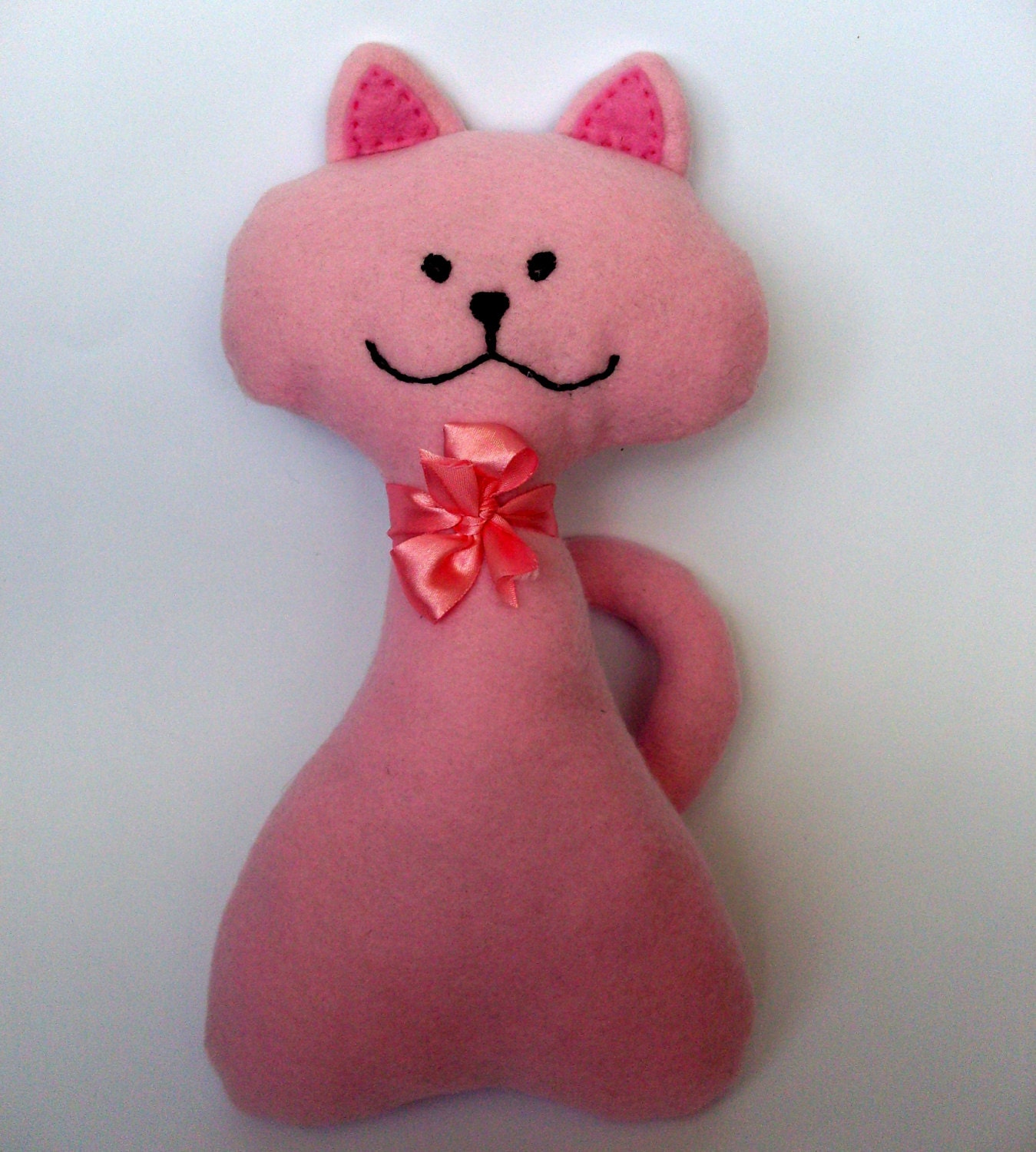 pink stuffed cat