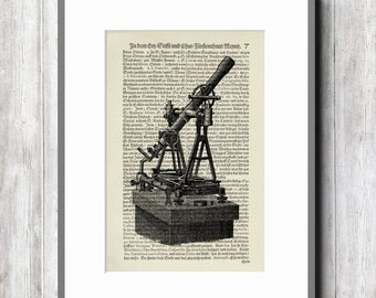 Telescope Vintage Art Print Poster Retro Collage Illustration Page
