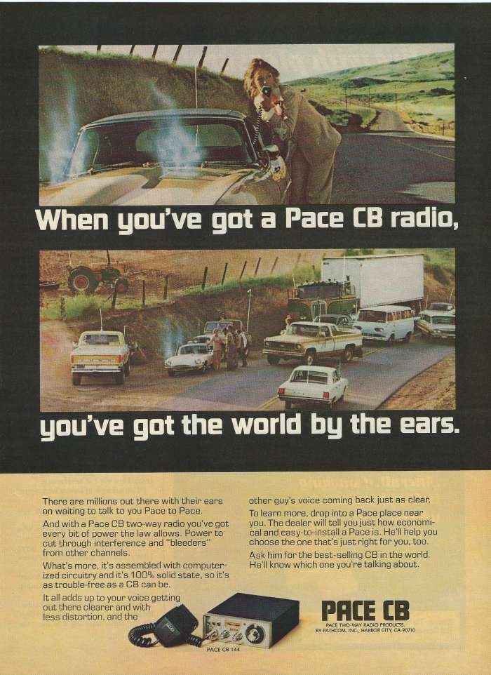 Vintage 1970's CB Radio Magazine Ad1976 Pace CB by