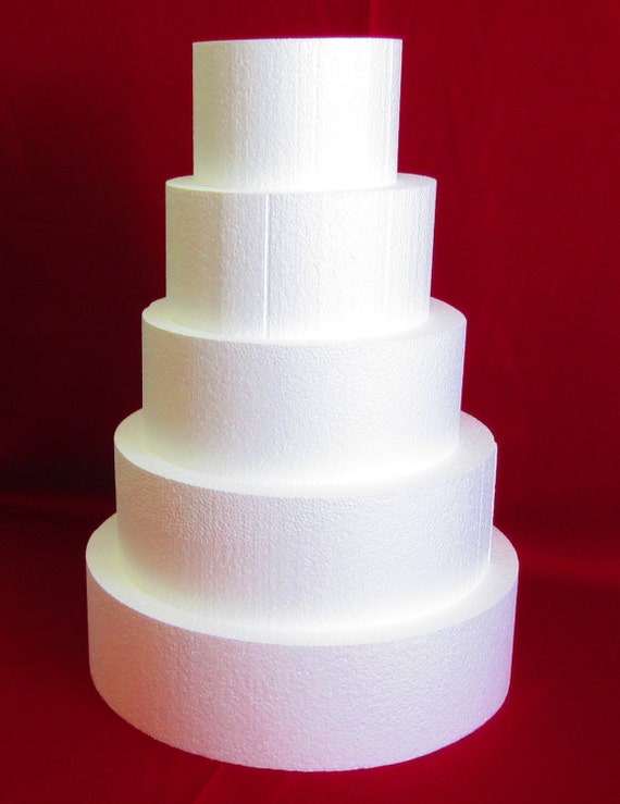 Foam Cake Dummy set 5 pc Round or Square 6 to 14