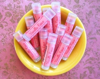 Vanilla Rose Vegan Lip Shimmer - Sparkly Pink Tinted Lip Balm