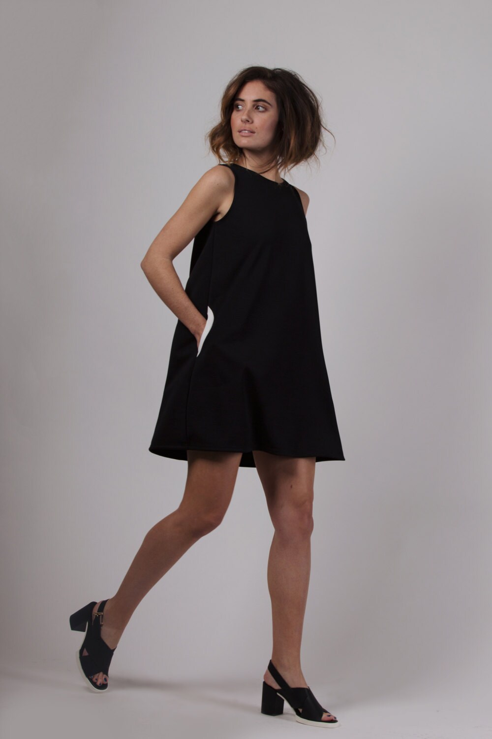 Black trapeze dress