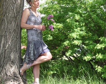 upcycled clothing, upcycled fashion, tattered dress . twilight dream . S - M