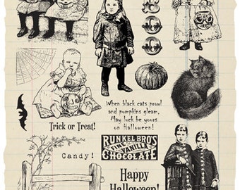 Jack o'Lantern rubber stamp collection
