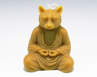 Beeswax Cat Buddha Meditating Cat Buddha Cat Lover Candle Buddha Candle Meditation Candle Meditating Yoga Kitty Zen Cat Zen Cat Buddha