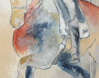 Horse Painting VERY Large 30 x 60 Original, Canvas, fine art, Painting, Abstract