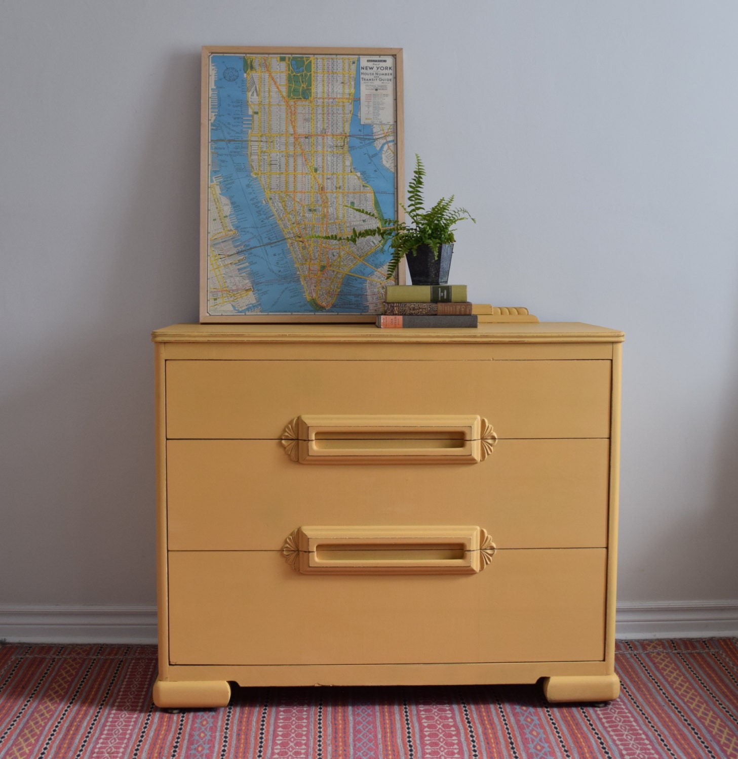 Yellow Art Deco Dresser painted in Arles Yellow Chalk Paint – Haute Juice