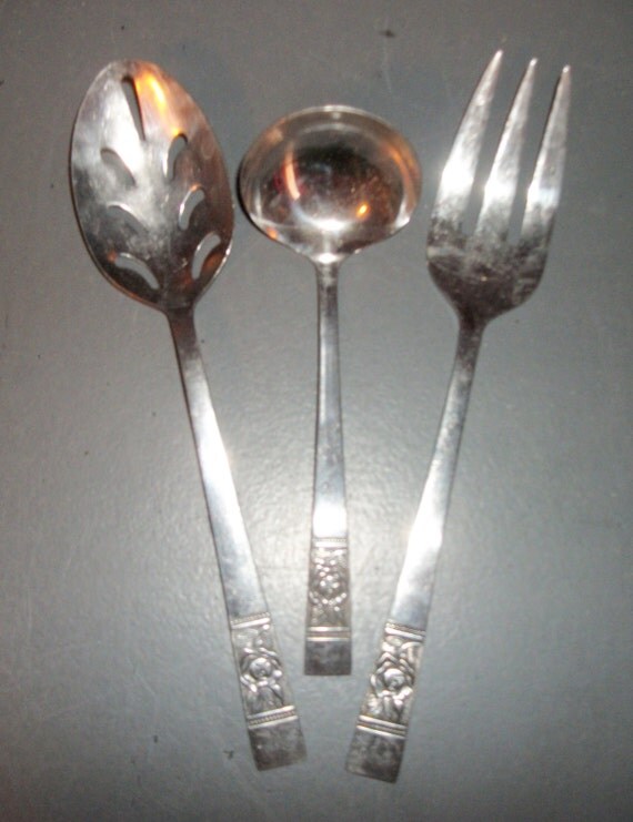 Vintage Nasco Japan Flatware Serving Pieces Laureen Pattern