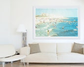 Oversized Art, Large Wall Art, Coney Island Beach Photography, Large Scale Art, Big Prints, Beach Prints, Living Room Art - "Peeps Dips"