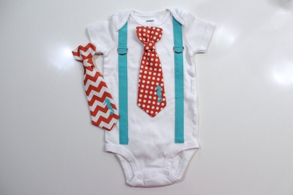 Seahorse Baby Boy Outfit. Beach Baby Clothes. Baby Boy
