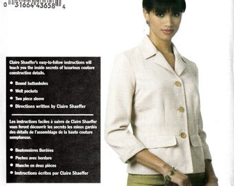Claire Shaeffer Couture Semi-Fitted Jacket Pattern Circa 2010 Vogue 8692 from the Custom Couture Collection UNCUT, Factory Folded