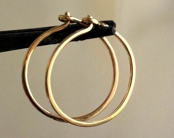 Gold Hoop Earrings, Classic Hoops, Hoop Earrings, Optional Sizes, Dainty Hoops, Gold Creoles, Handmade Hoop Earrings