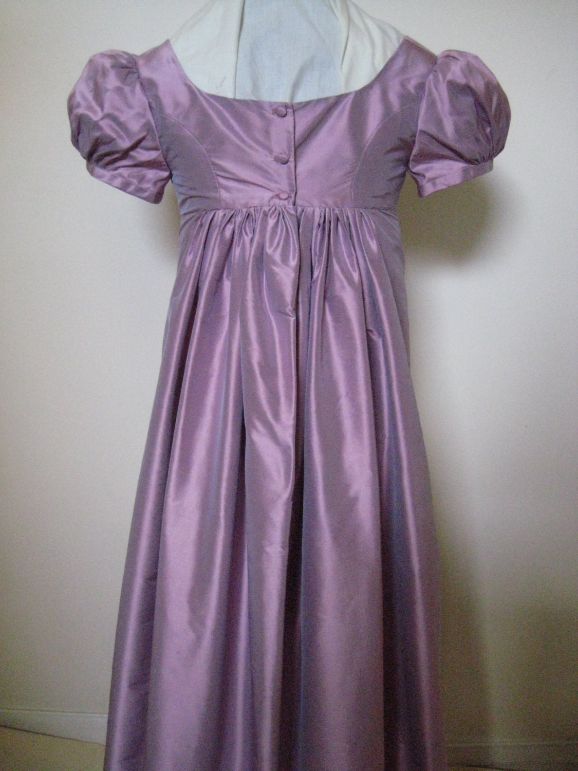 Regency SILK Dress Ball Gown. Jane Austen. Lilac/Pink 100%