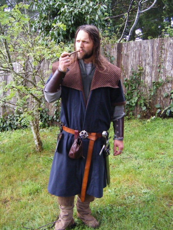 Coat Dwarven or Medieval Short Sleeve Coat Men's Made by foxjaxon