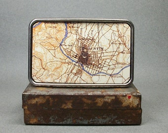 Belt Buckle Austin Texas Vintage Map for Men or Women
