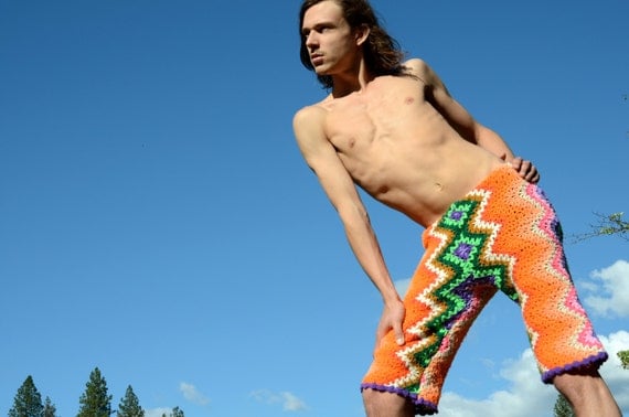 Fluorescent Chevron Crochet Longboard Shorts