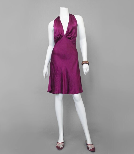 Vintage 90s Slip Dress / 1990s Plum Purple by recyclinghistory