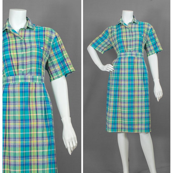 60s Plaid Dress 1960s Two Piece Madras Dress By Recyclinghistory