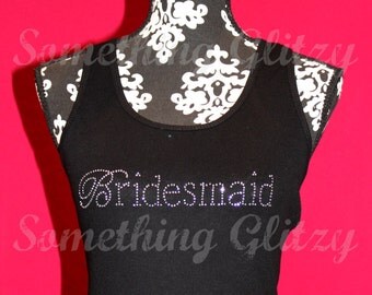 Bridesmaid Rhinestone Tank Top, Bridesmaid Tee, Bridesmaid, Plus size Bridesmaid, Bridesmand Bling, Bridesmaid Shirt, Bridesmaid Tank, Bride