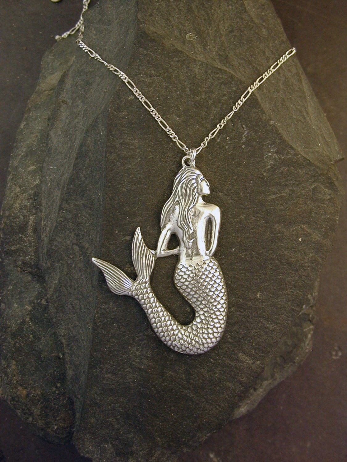 Sterling Silver Mermaid Pendant On A Sterling Silver Chain 5606