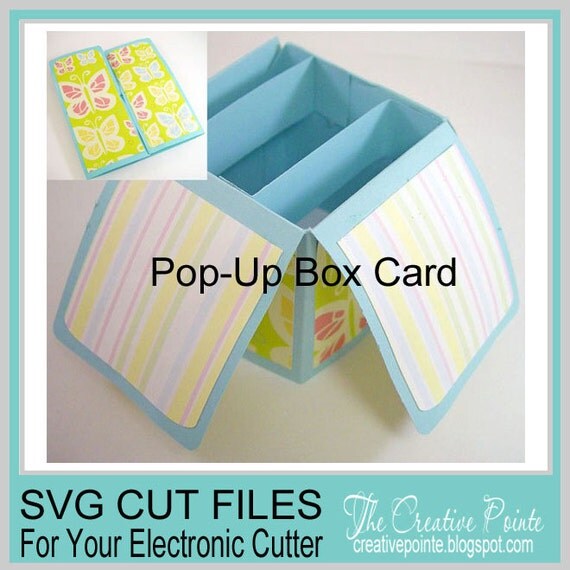 Pop Up Box Card SVG Cutting Template Only
