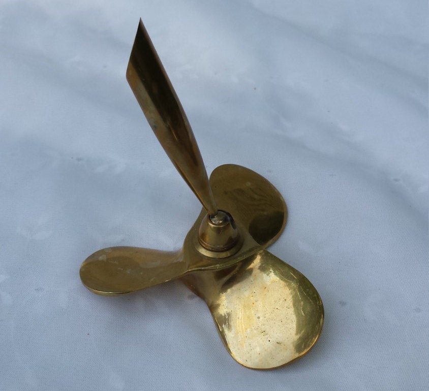 Brass Nautical Ship Boat Propeller Pen Holder