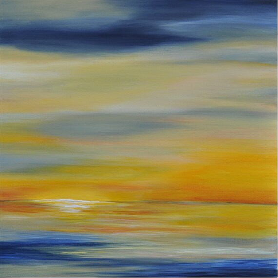 Sale Original sunset beach painting Abstract ocean painting