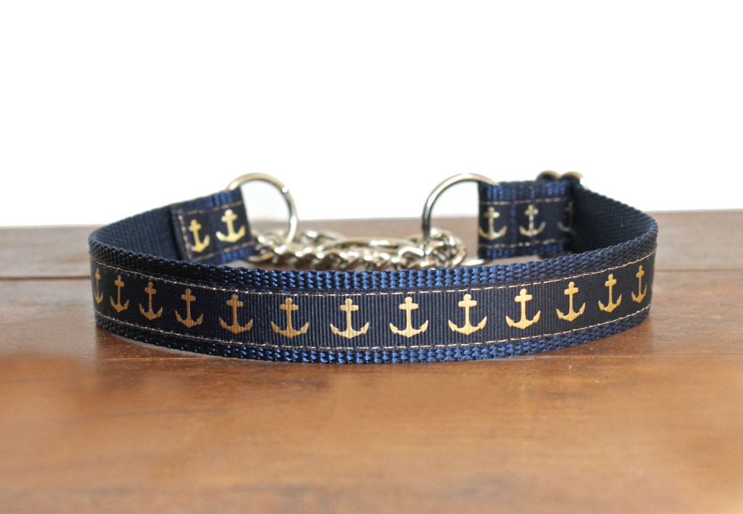 Nautical Martingale Dog Collar Chain Martingale
