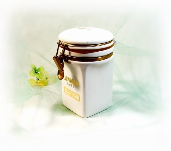 Vintage Coffee Canister Gevalia Kaffe ceramic by TheWhitePelican