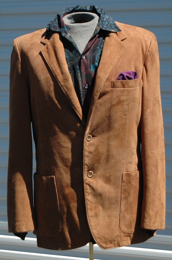 42 Mens Vintage Suede Jacket by OLearStudios on Etsy