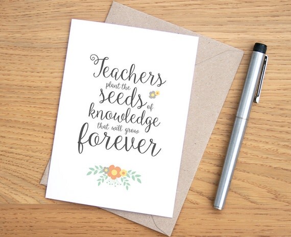 Items similar to Teacher Seeds Card // Teachers Plant Seeds of ...