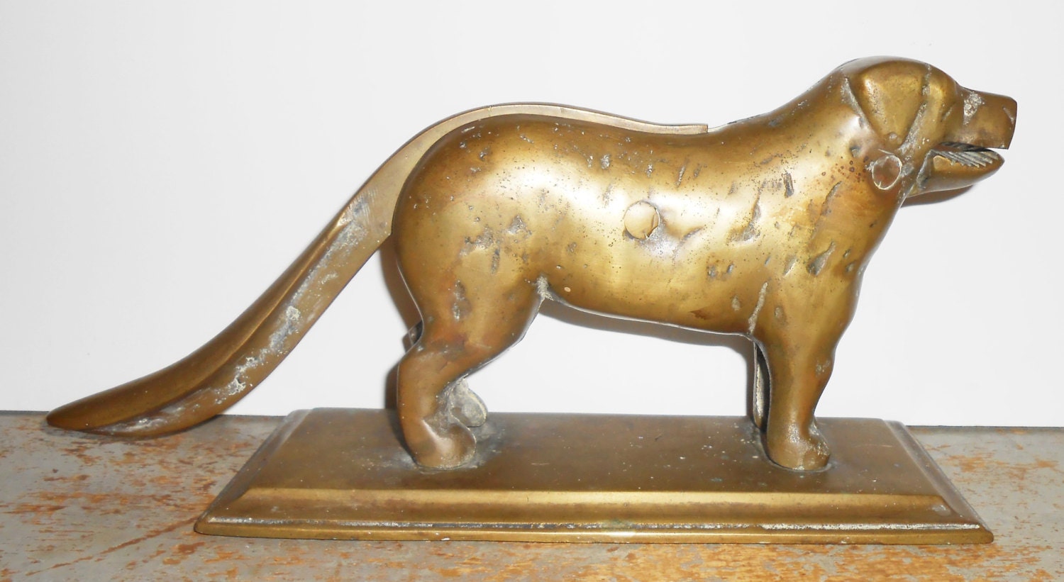 Vintage Nutcracker Dog Solid Brass Mechanical Big Dog