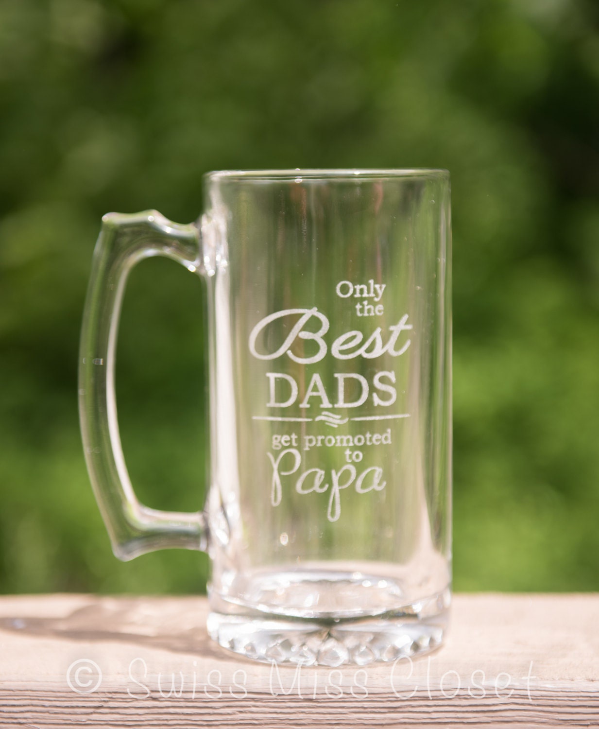 Custom Etched Beer Mug Father's Day for Grandpa Papa