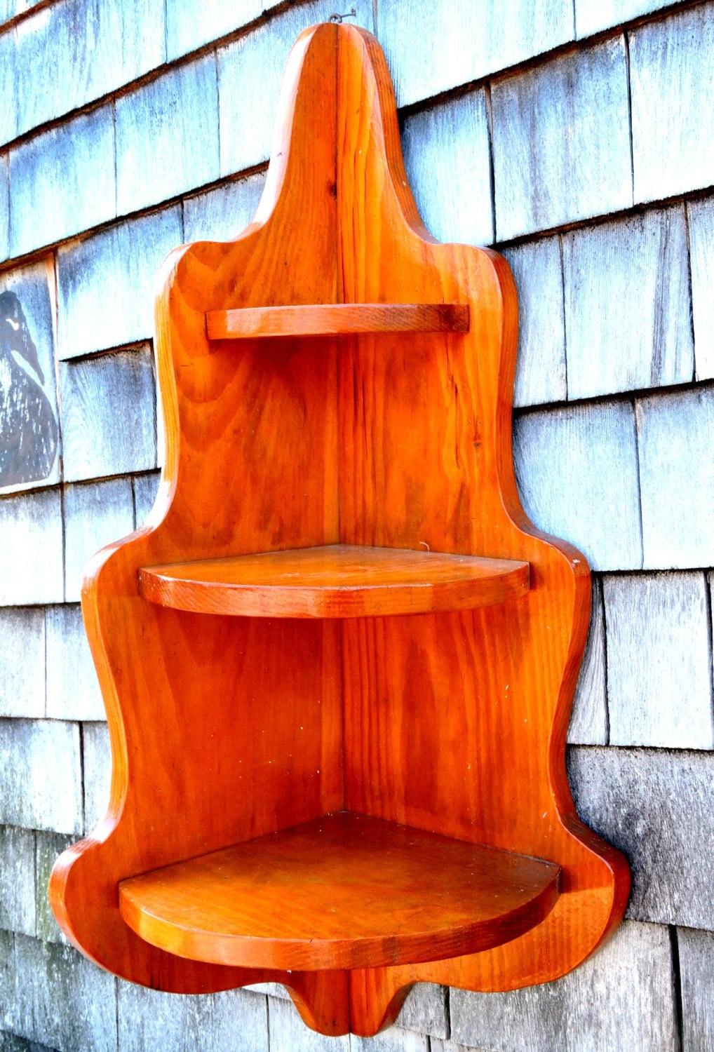 Corner Shelf Vintage 3 Tier Pine Cottage Cabin Décor Haute Juice