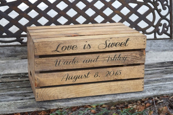 Rustic Wedding  Cake  Stand  Rustic Crate  Personalized 