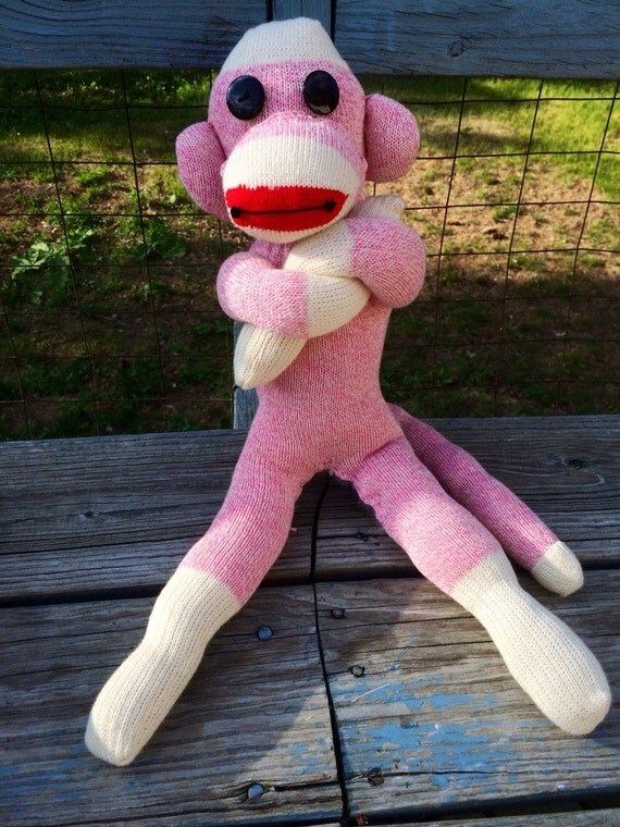 ty sock monkey pink