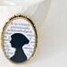 Jane Austen Cameo Brooch - Pride and Prejudice Book Page Jewelry - Literary Gifts for Book Lovers